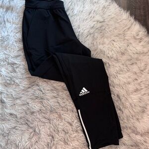 Adidas Black Joggers with White Accents